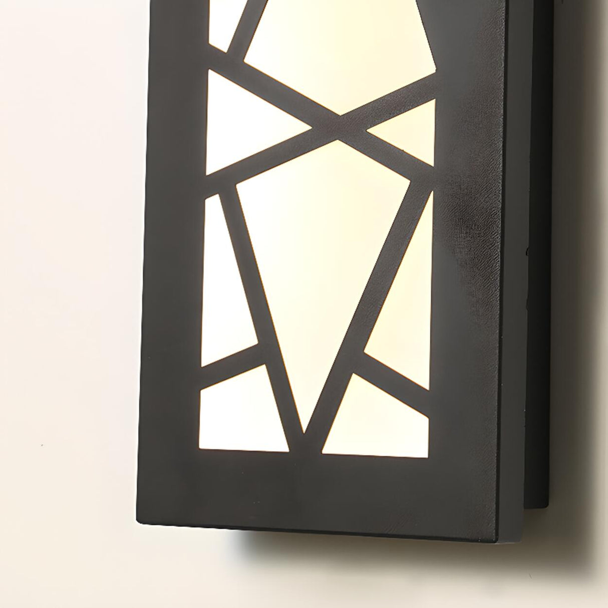 Outdoor Black Vertical Frame Geometric Wall Light Image - 12