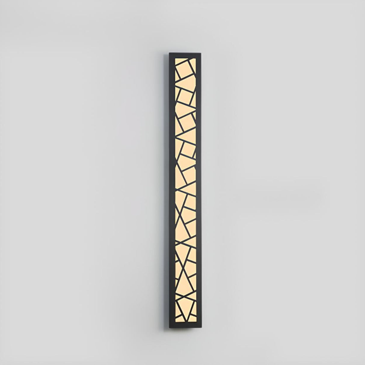 Outdoor Black Vertical Frame Geometric Wall Light Image - 5