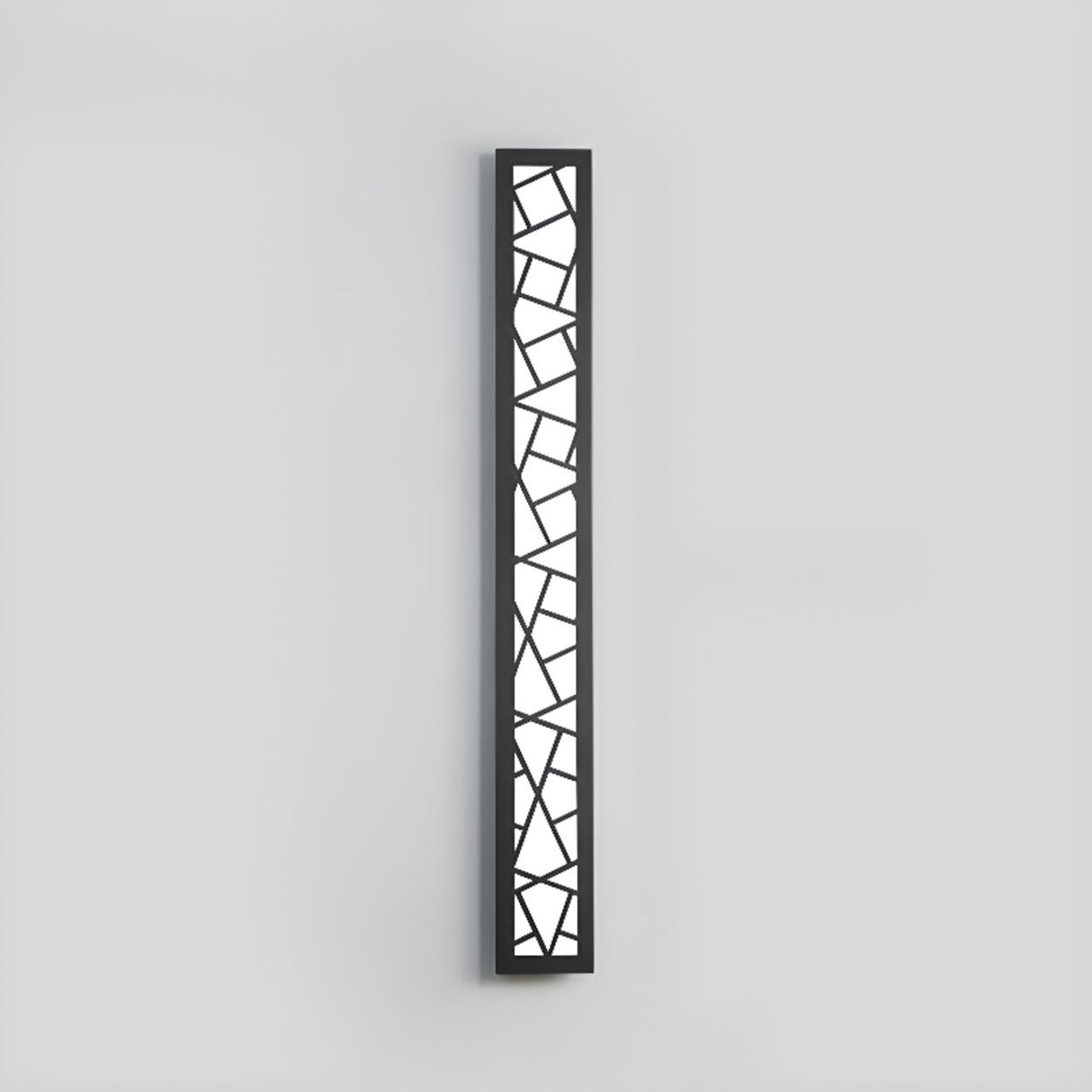 Outdoor Black Vertical Frame Geometric Wall Light Image - 7