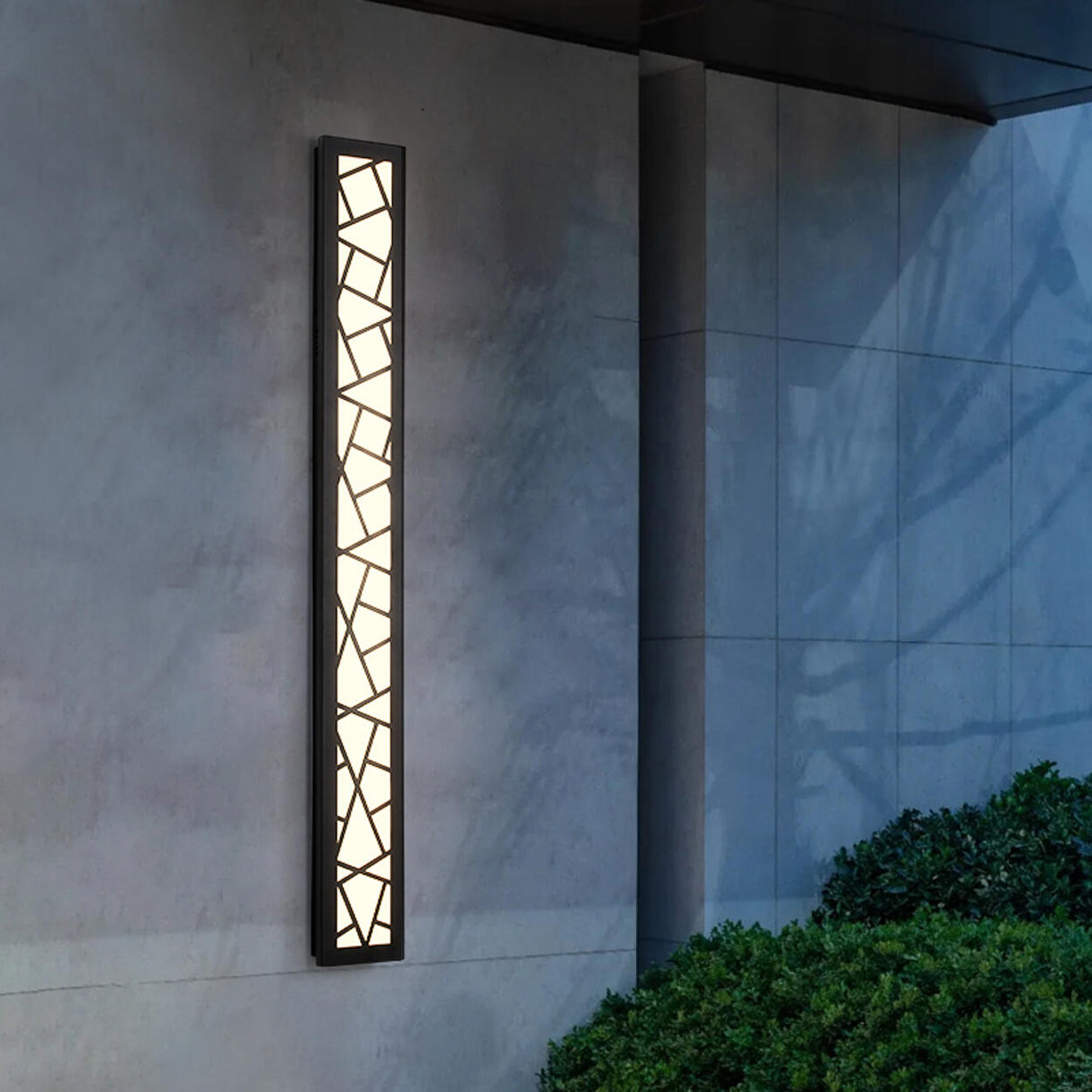 Outdoor Black Vertical Frame Geometric Wall Light Image - 8