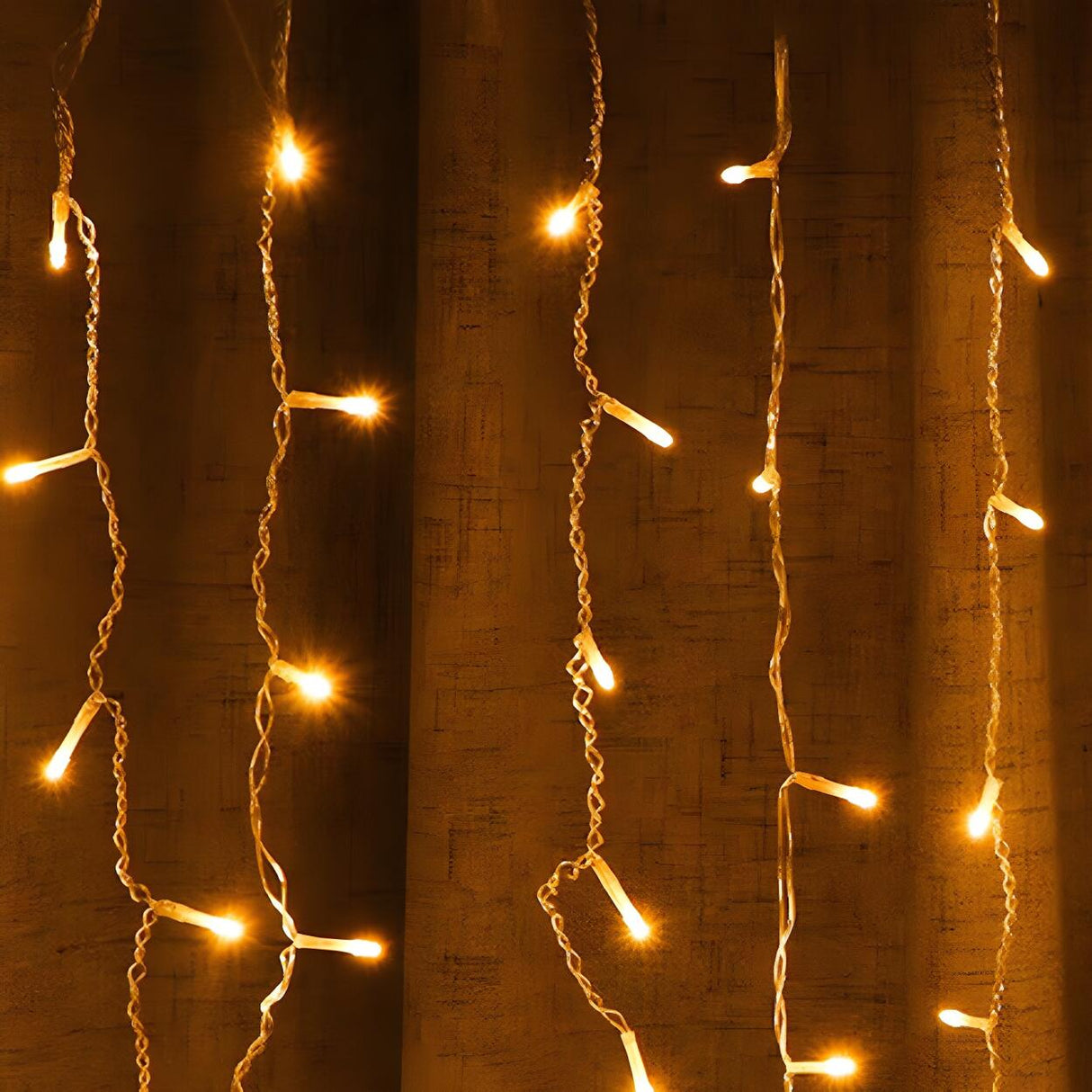 Outdoor Christmas Solar LED Icicle Curtain String Lights Image - 7