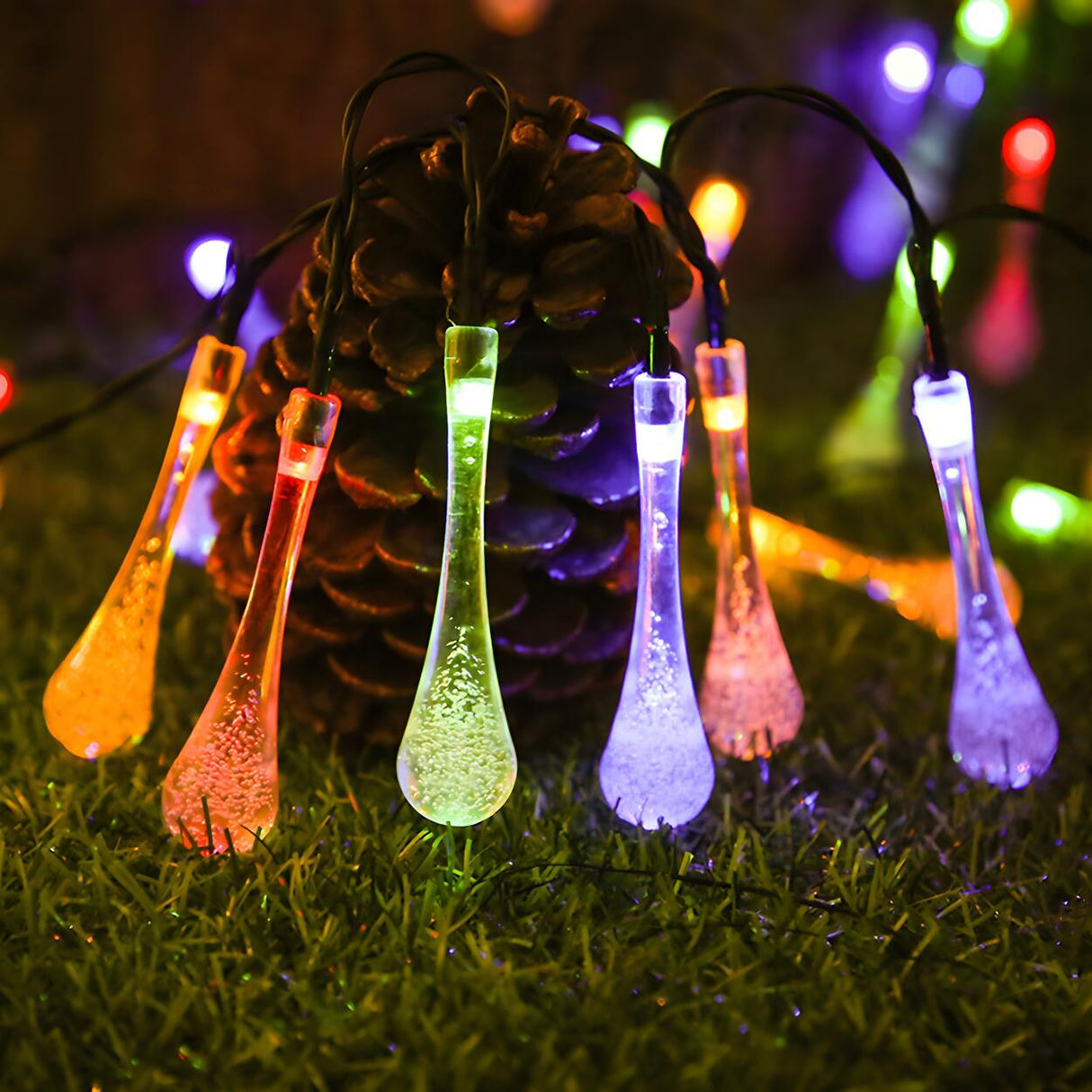 Outdoor Clear Teardrop Christmas LED String Lights Image - 4