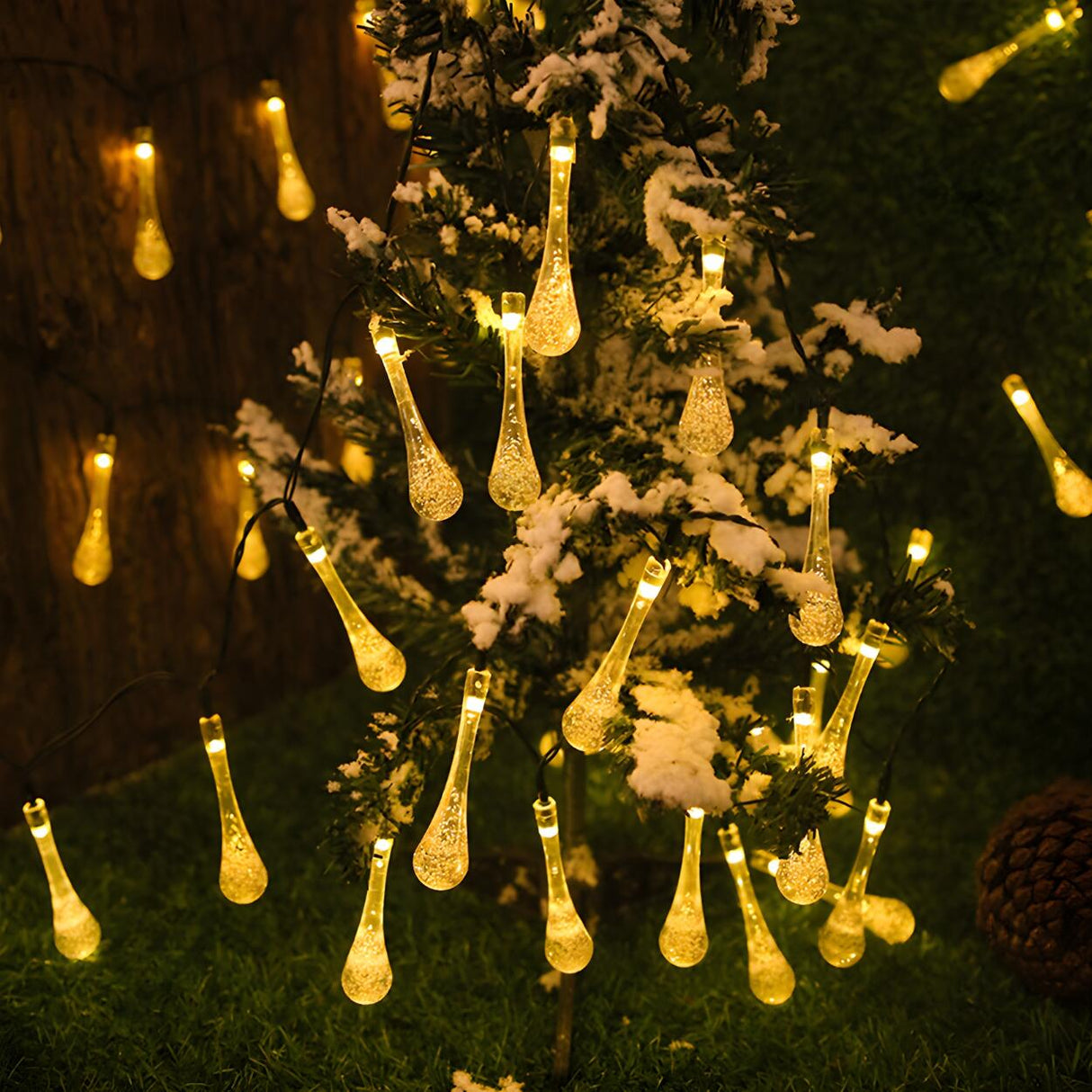 Outdoor Clear Teardrop Christmas LED String Lights Image - 7
