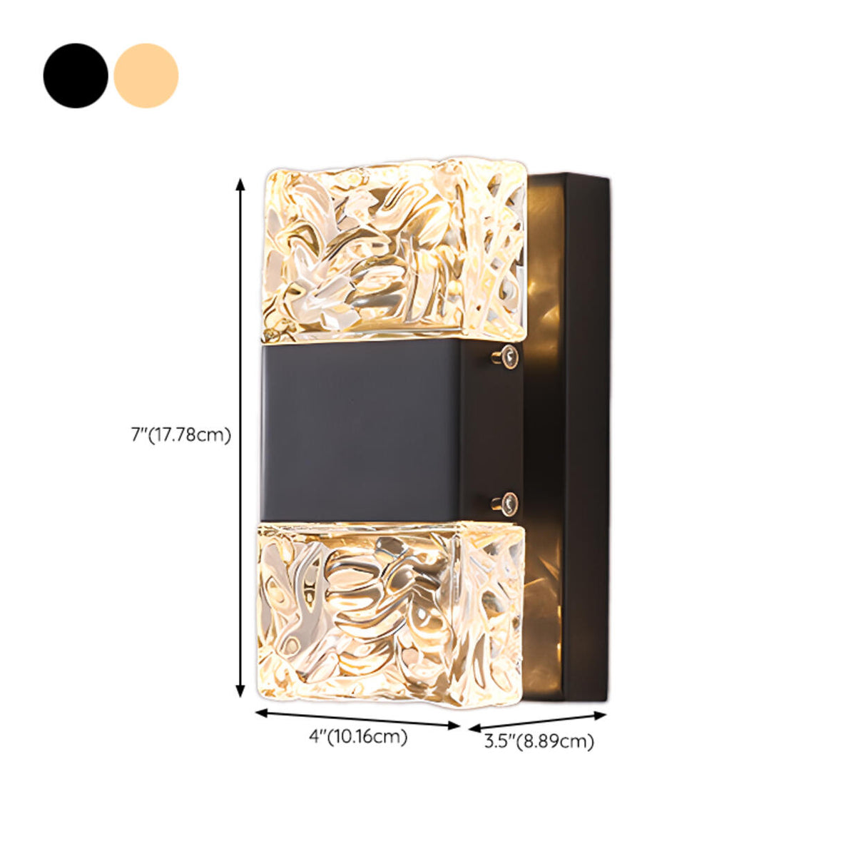 Outdoor Geometric Clear Crystal Up Down Wall Sconce