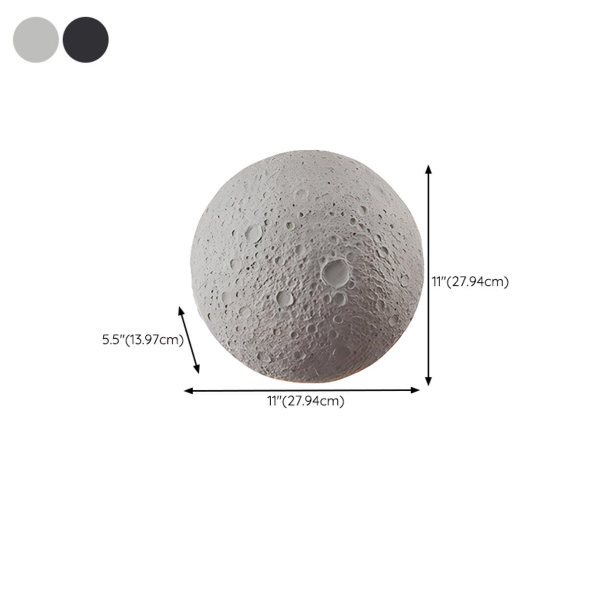 Outdoor Grey Waterproof LED Metal Moon Wall Lamp