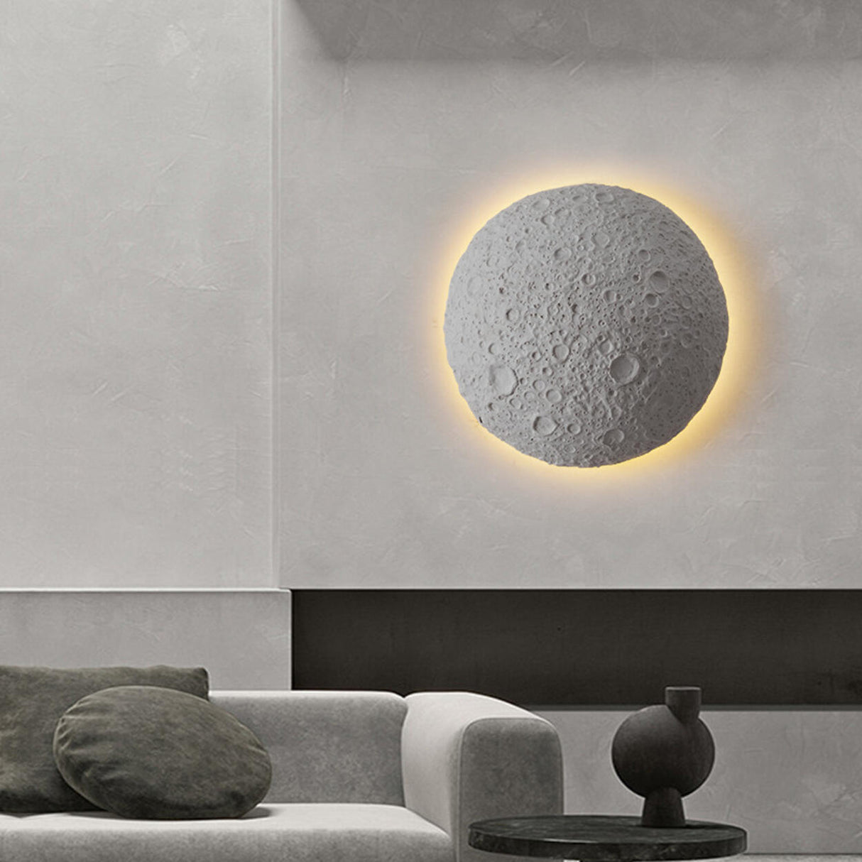 Outdoor Grey Waterproof LED Metal Moon Wall Lamp Image - 4