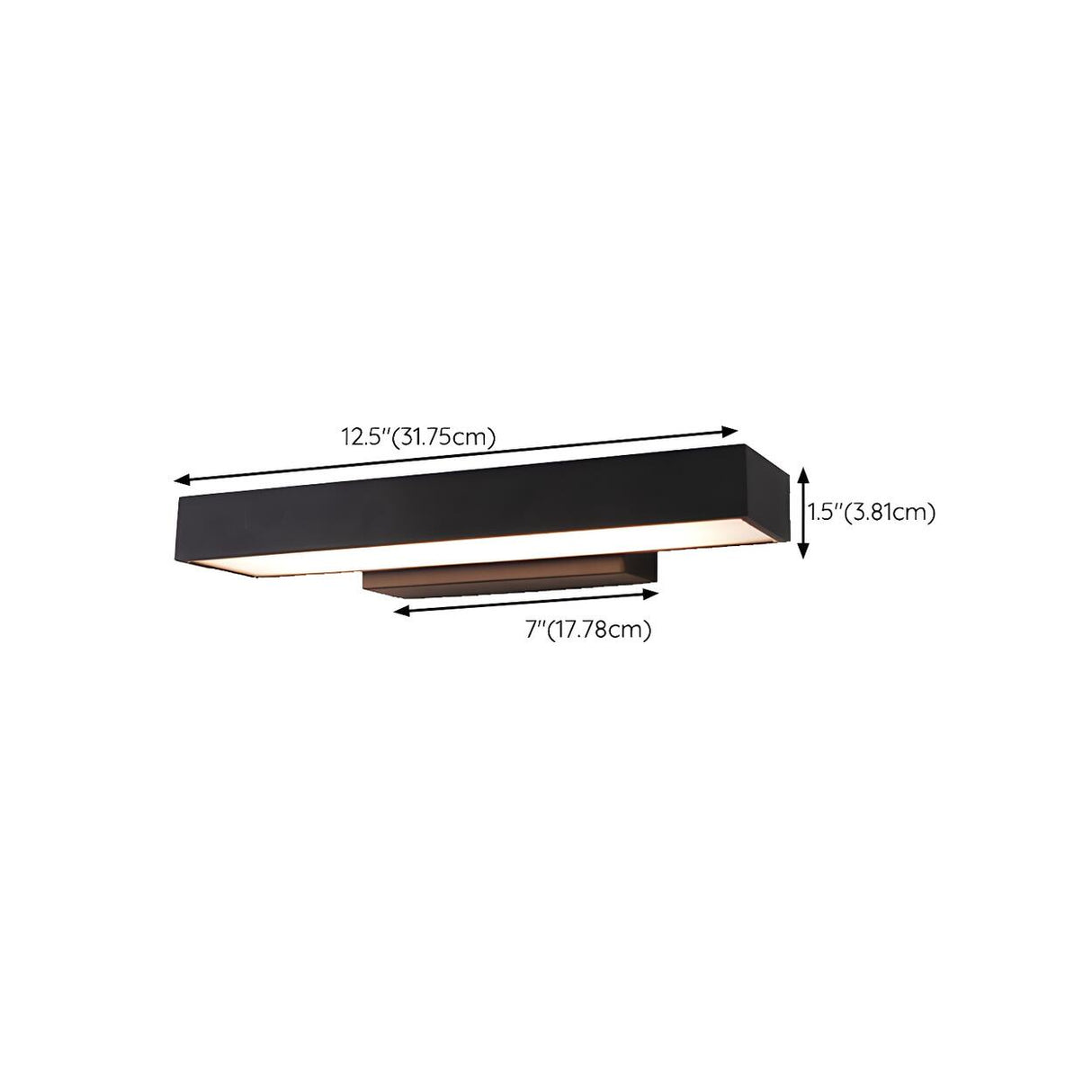 Outdoor Minimalist Black Rectangular LED Wall Sconce