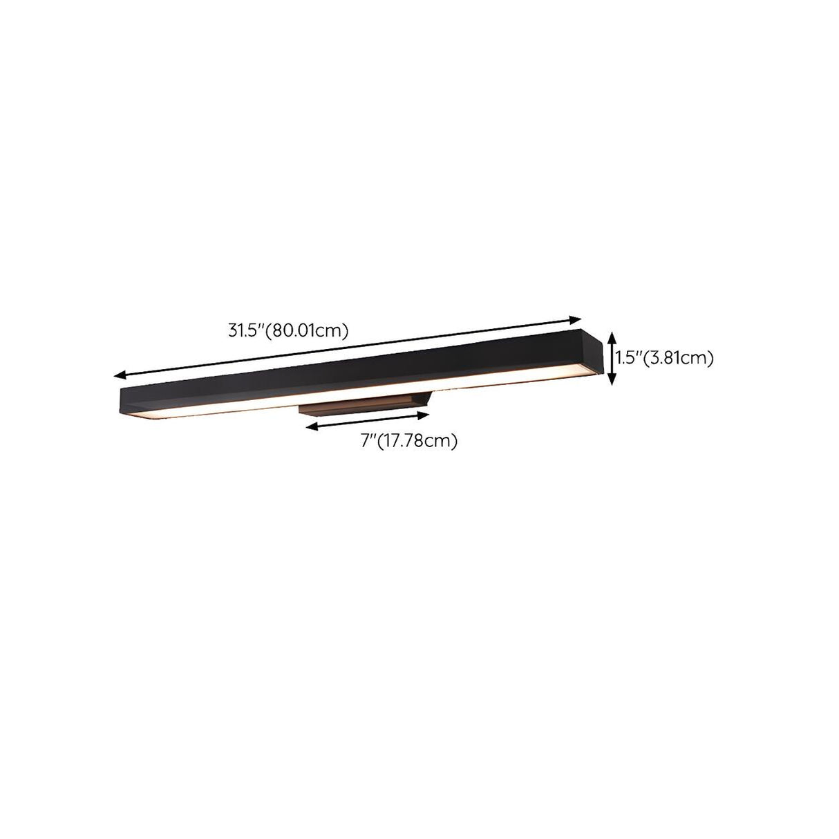 Outdoor Minimalist Black Rectangular LED Wall Sconce Image - 15