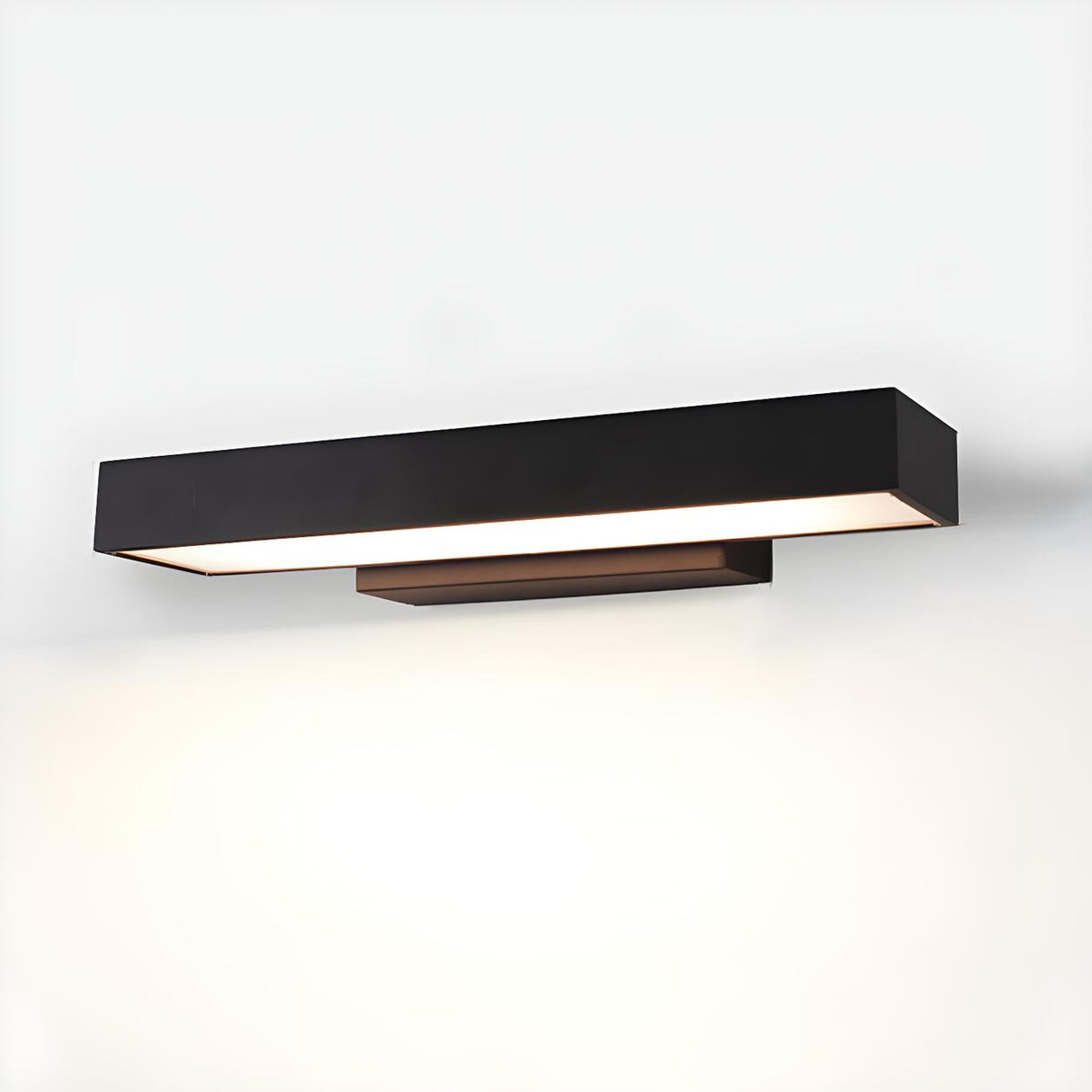 Outdoor Minimalist Black Rectangular LED Wall Sconce Image - 6