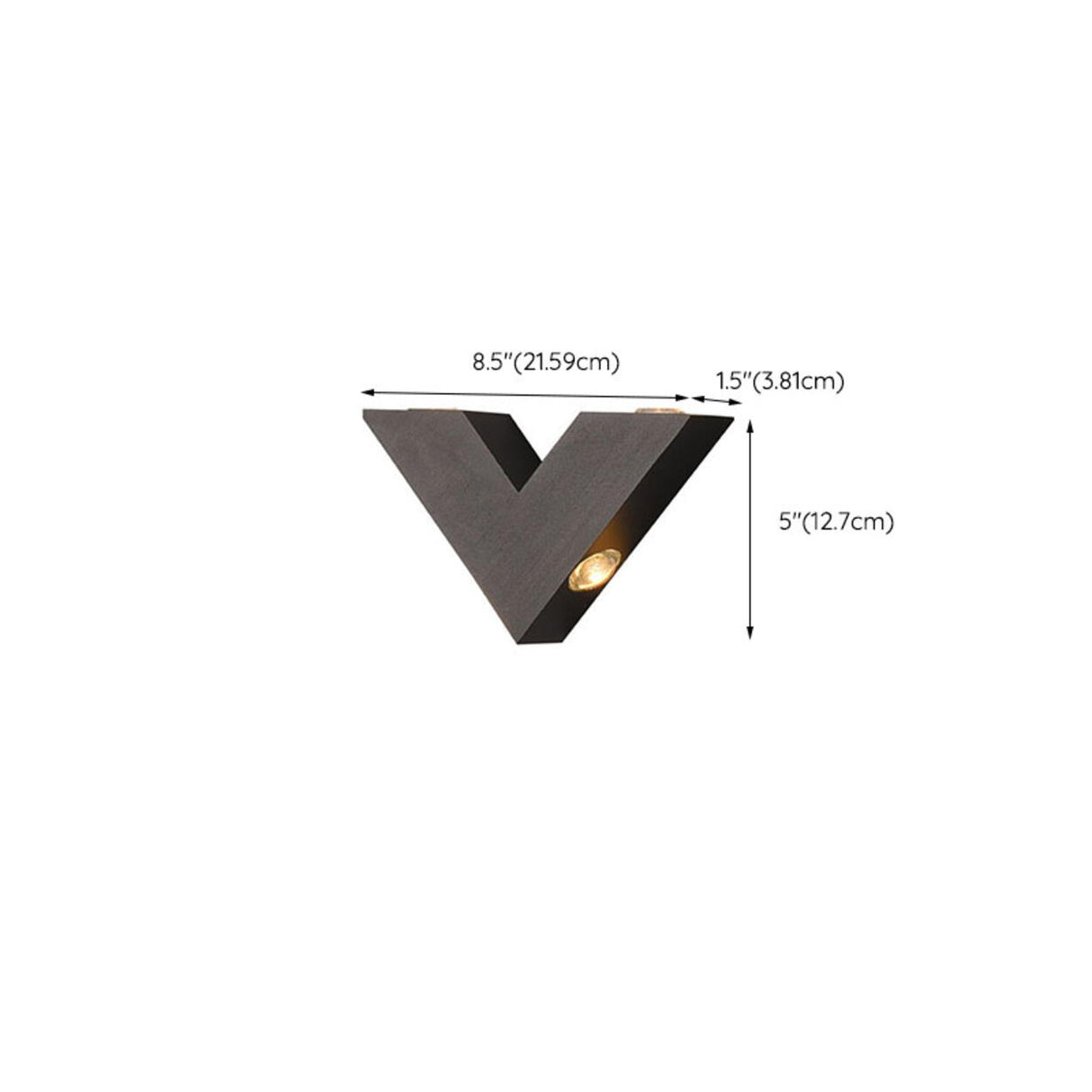 Outdoor Multi-Angle Light Black V-Shaped Wall Lamp