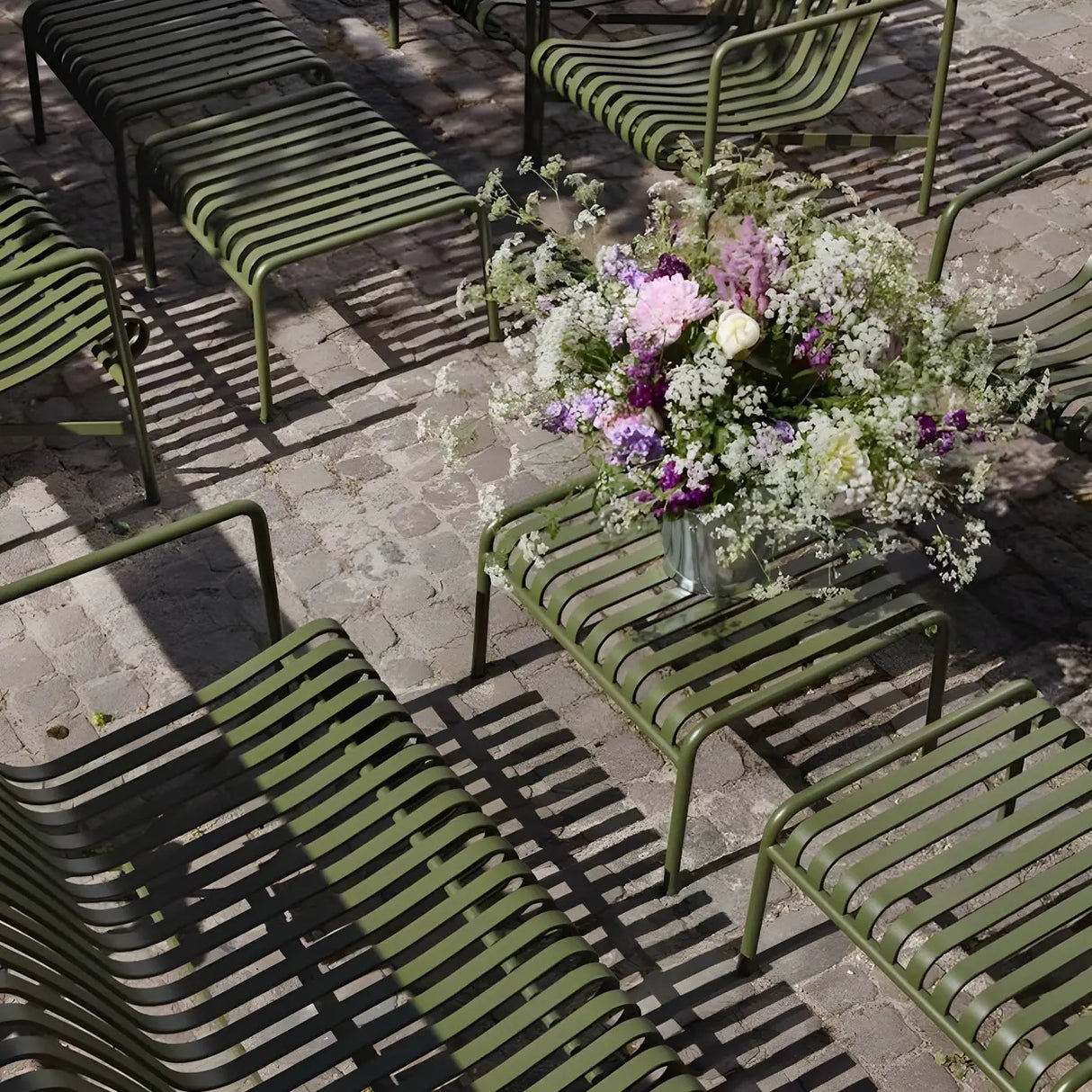 Outdoor Round Metal Green Water Resistant Bistro Table Image - 10