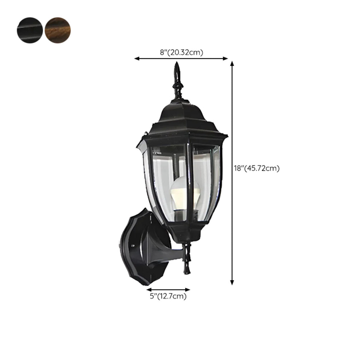 Outdoor Waterproof Metal Lantern LED Wall Sconce Image - 19