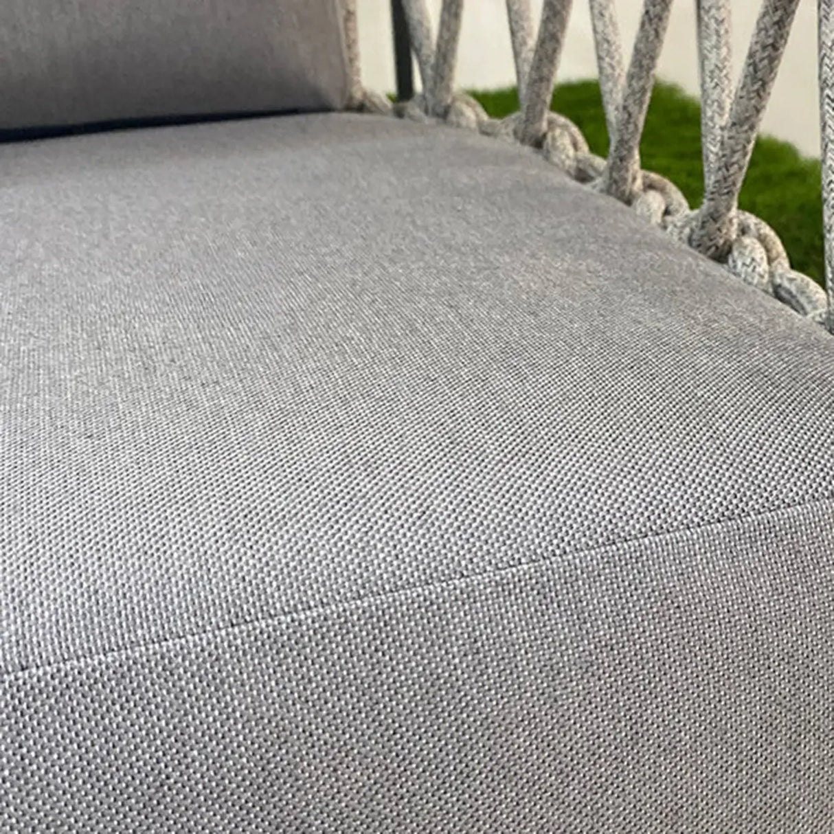 Outdoor Woven Gray Sofa Set with Cushions and Pillow Image - 6