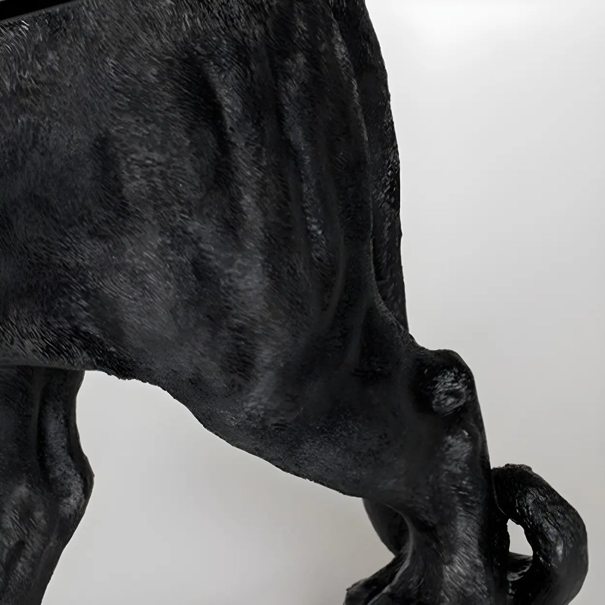 Oval Clear Glass Top Panther Base Abstract Coffee Table Image - 7