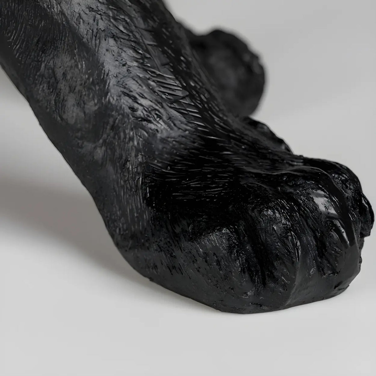 Oval Clear Glass Top Panther Base Abstract Coffee Table Image - 9