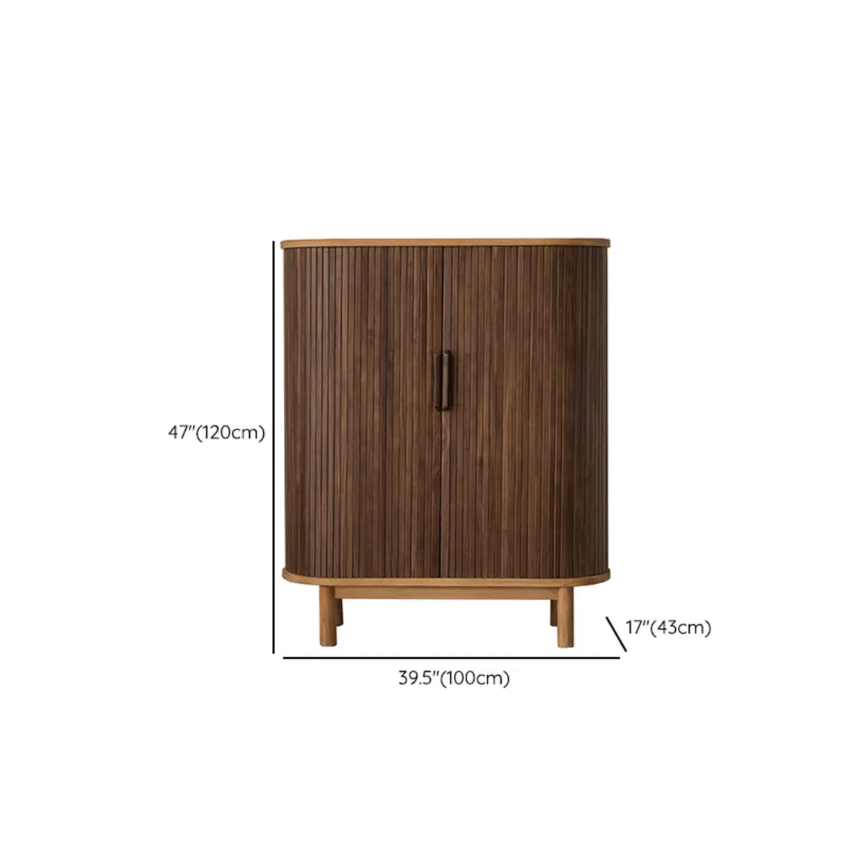 Oval Closed Back Wood Entryway Brown Large Shoe Cabinet