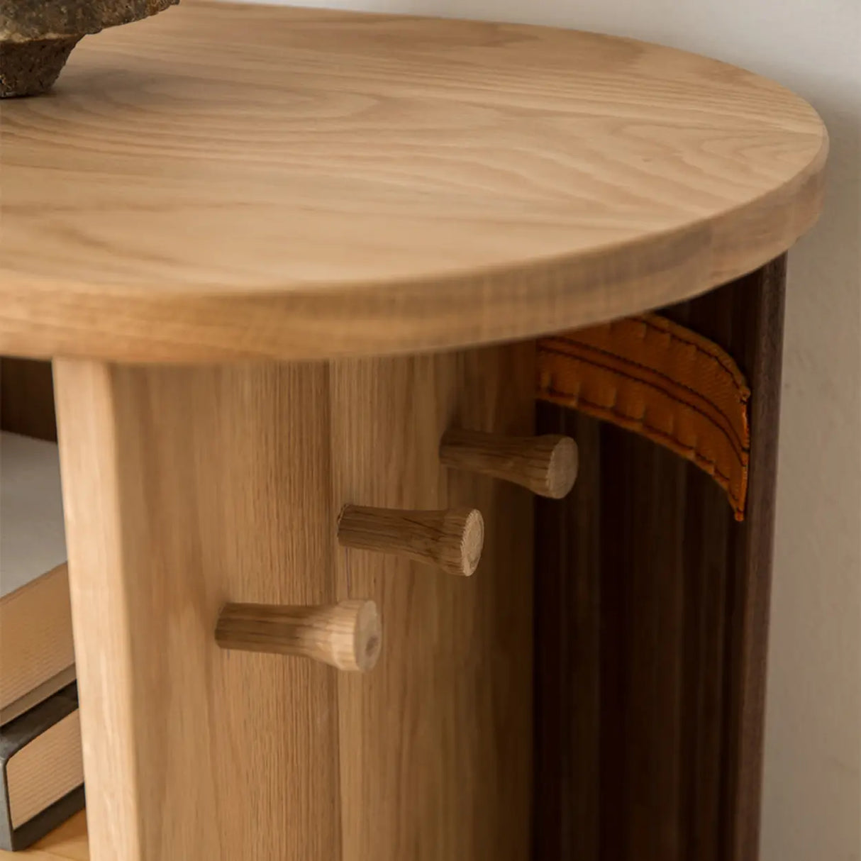 Oval Closed Back Wood Entryway Brown Large Shoe Cabinet Image - 5