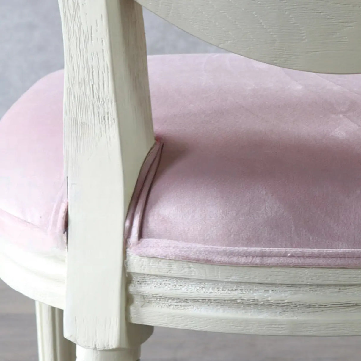 Oval King Louis Back Wood Dining Chairs Cream Gray Image - 14