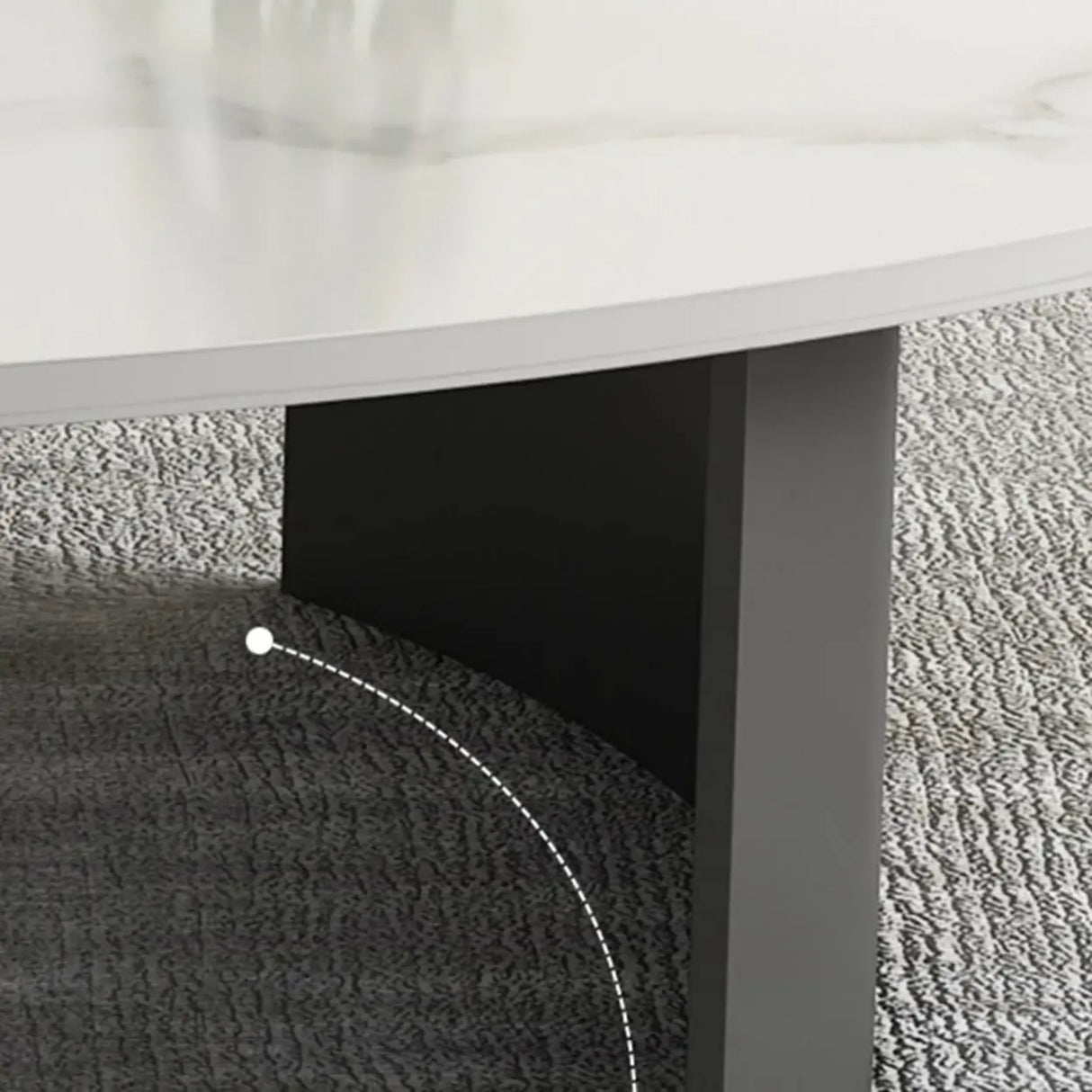 Oval Scratch Resistant Stone Top Iron Base Coffee Table Image - 9