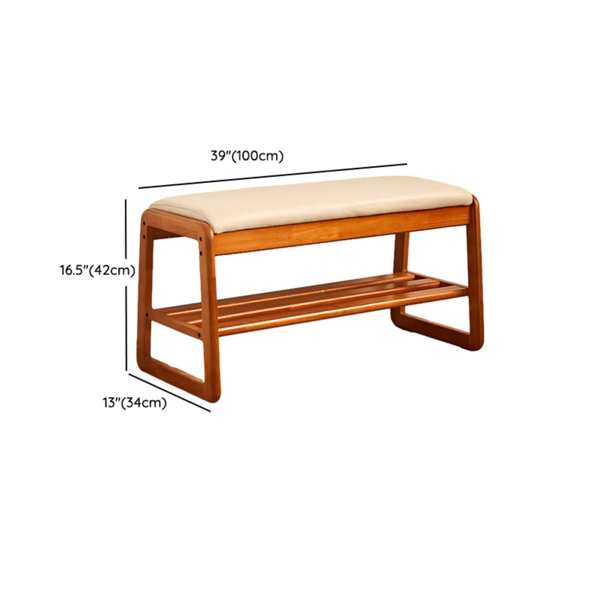 Padded Entryway Bench with Double Shoe Storage Shelf Image - 18