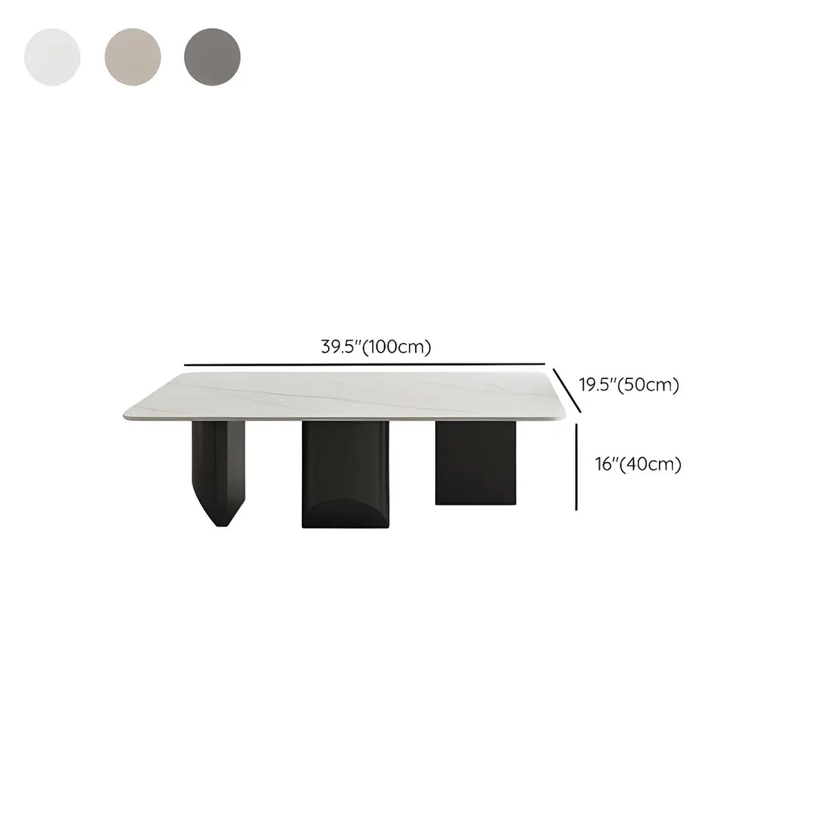 Pandora Gold Stone Top Black Metal Base Coffee Table