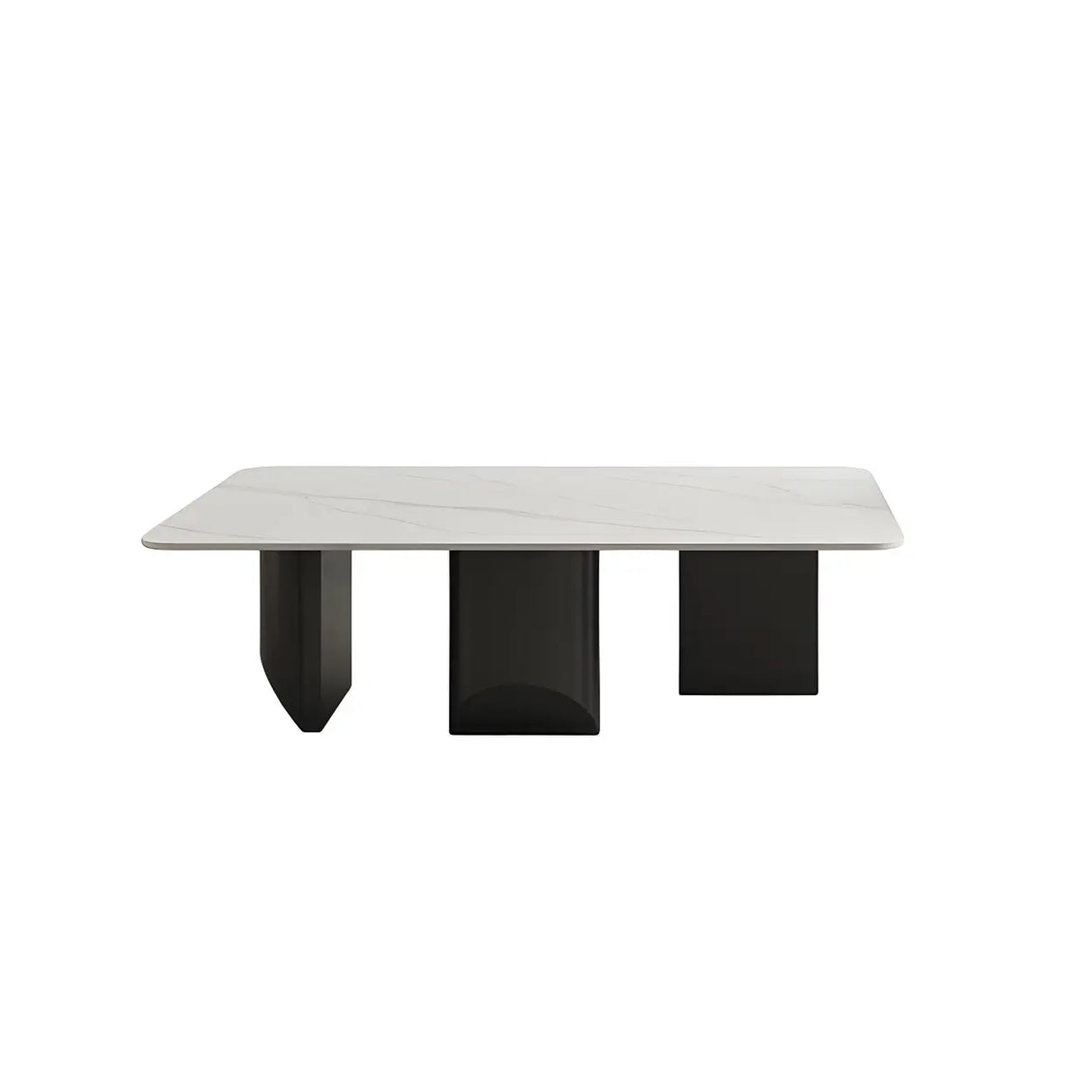 Pandora Gold Stone Top Black Metal Base Coffee Table Image - 3