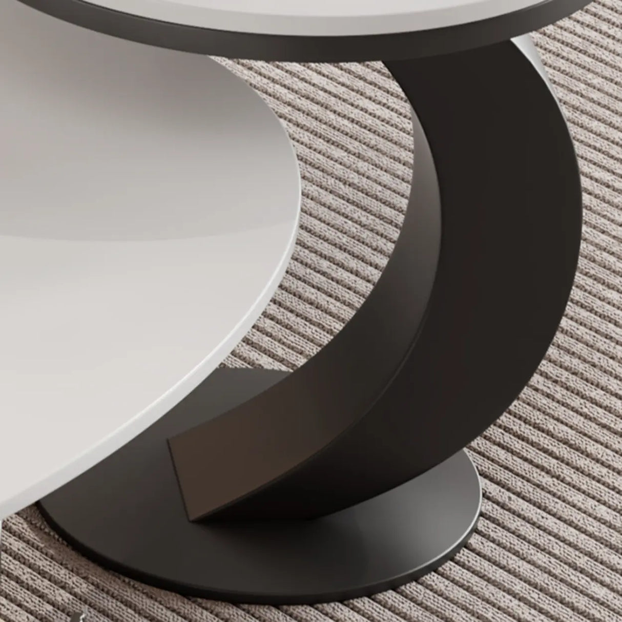 Pandora Stone Oval Abstract Base Nesting Coffee Table Image - 10