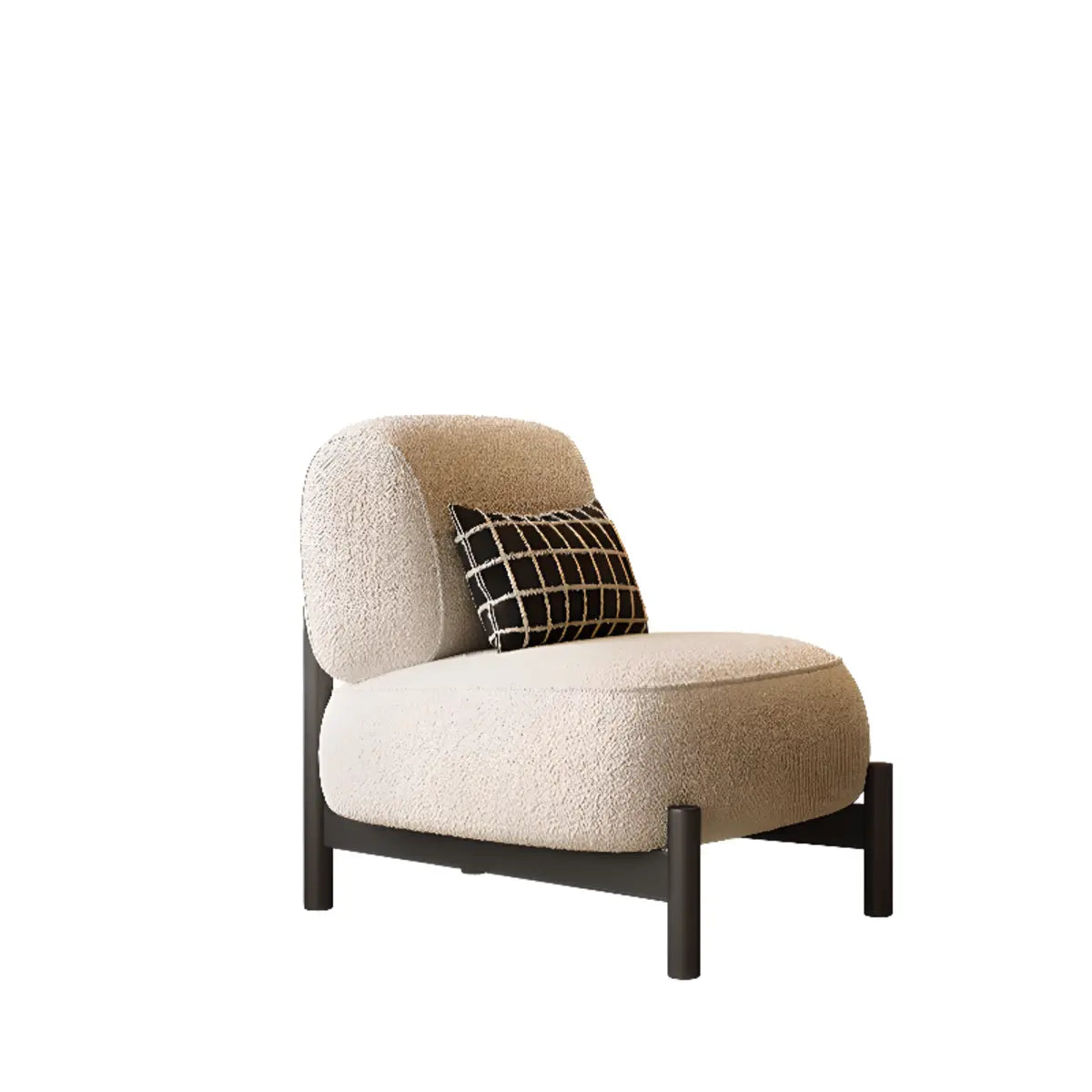 Parlor Mohair Pillow Back Side Chair with Four Legs Image - 8