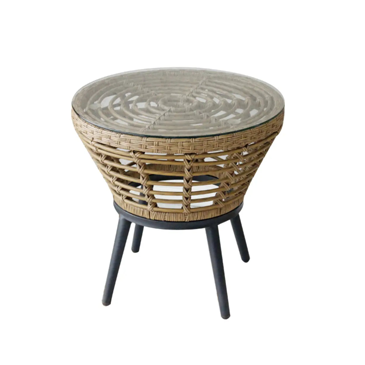 Patio Rattan Rectangular Beige Waterproof Conversation Set Image - 2