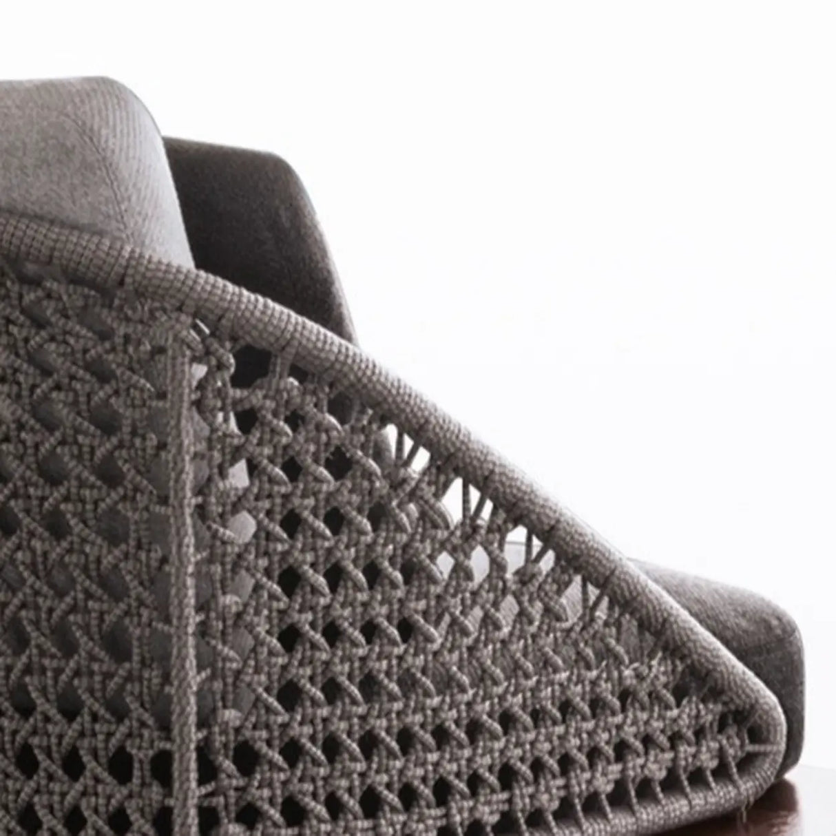 Patio Stone Coffee Table Set and Gray Upholstered Sofa Image - 10