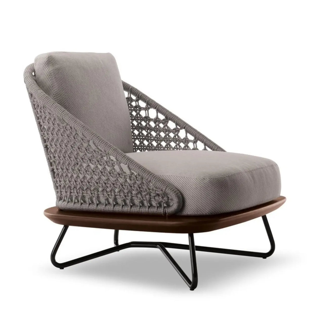 Patio Stone Coffee Table Set and Gray Upholstered Sofa Image - 11