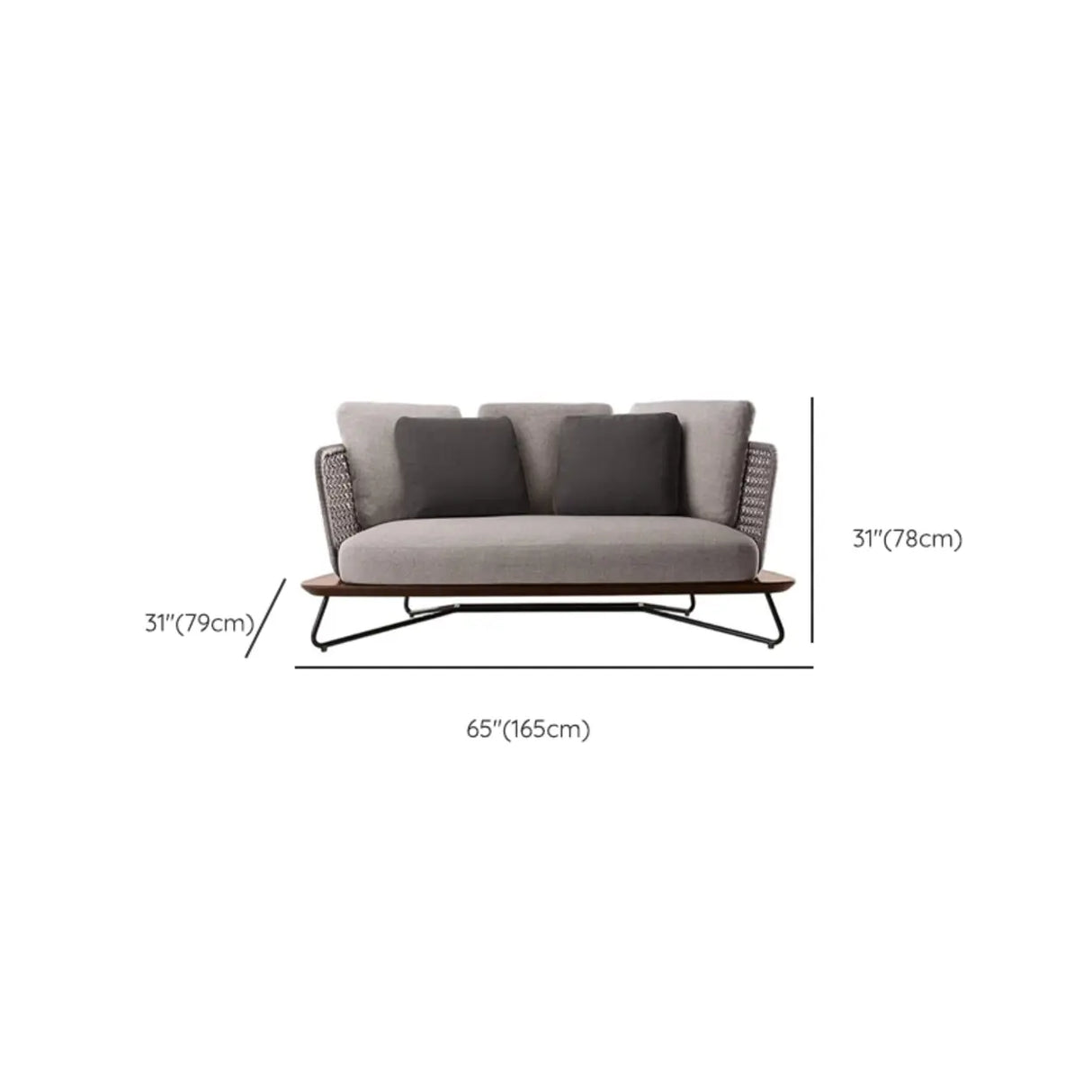 Patio Stone Coffee Table Set and Gray Upholstered Sofa Image - 15