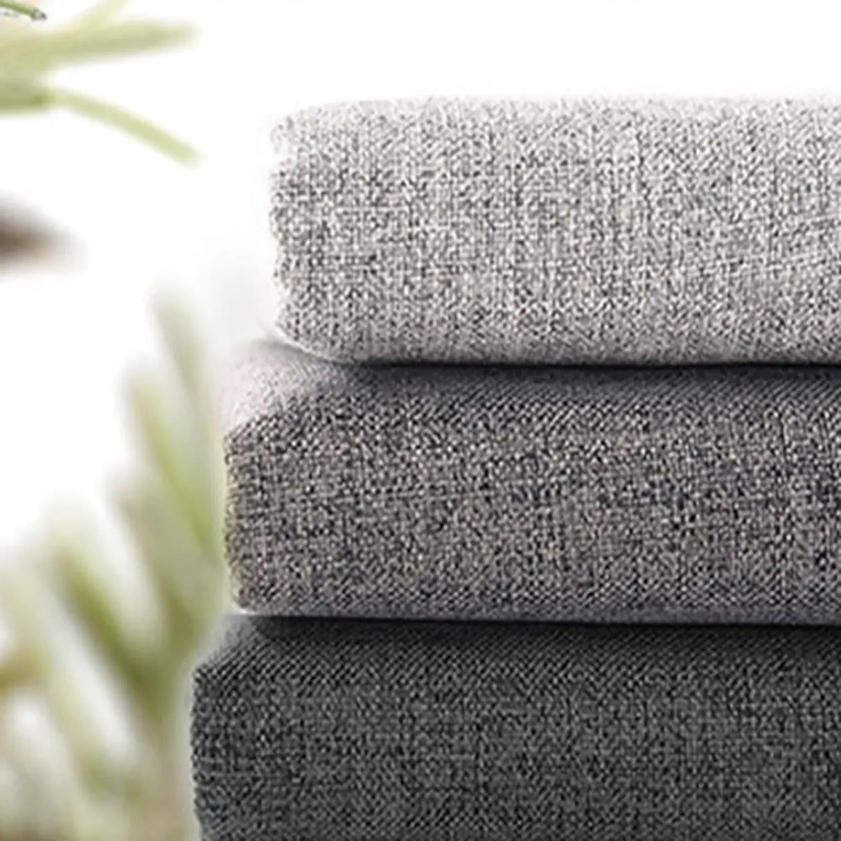 Patio Stone Coffee Table Set and Gray Upholstered Sofa Image - 8