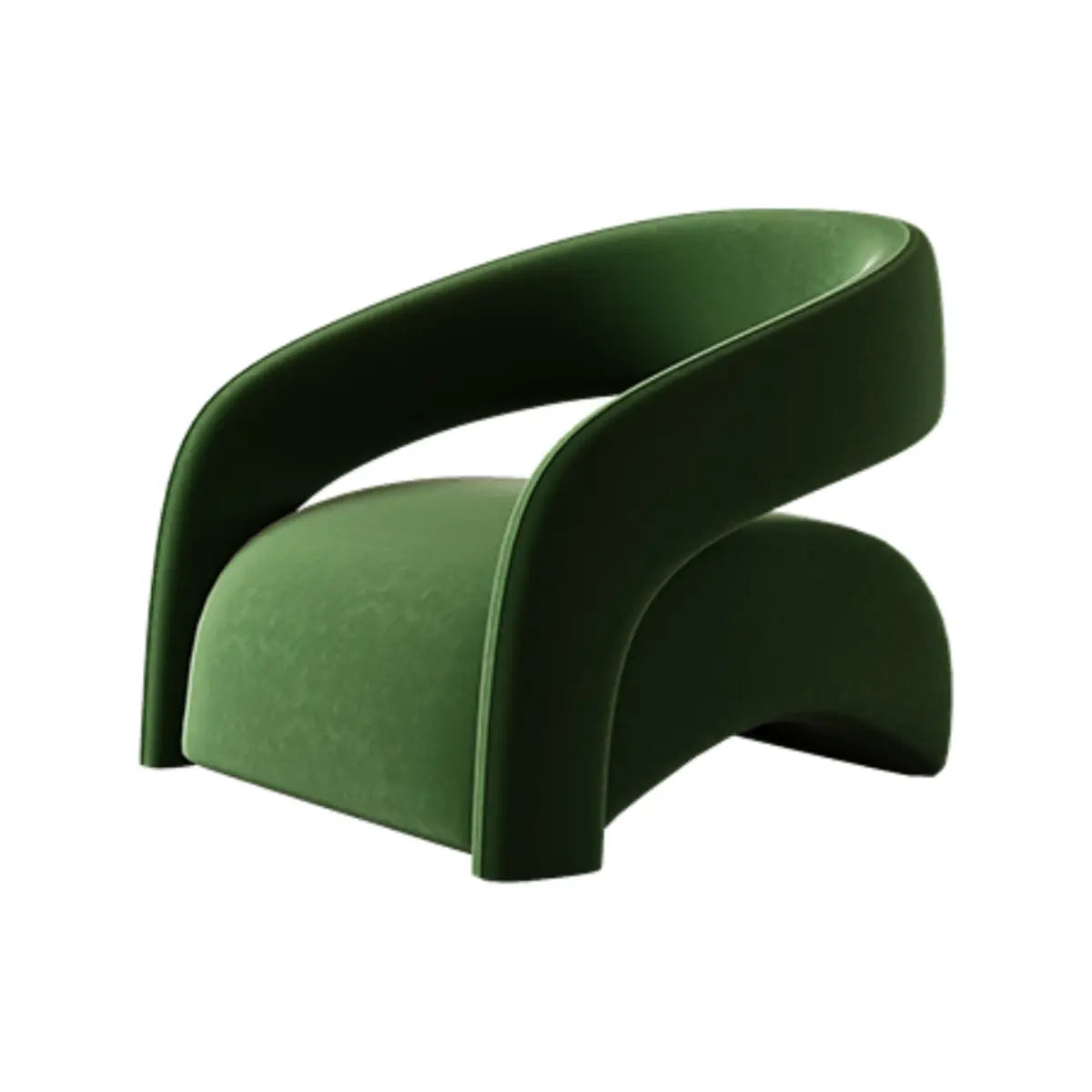 Peacock Green Frosted Velvet Fixed Back Barrel Chair Image - 10