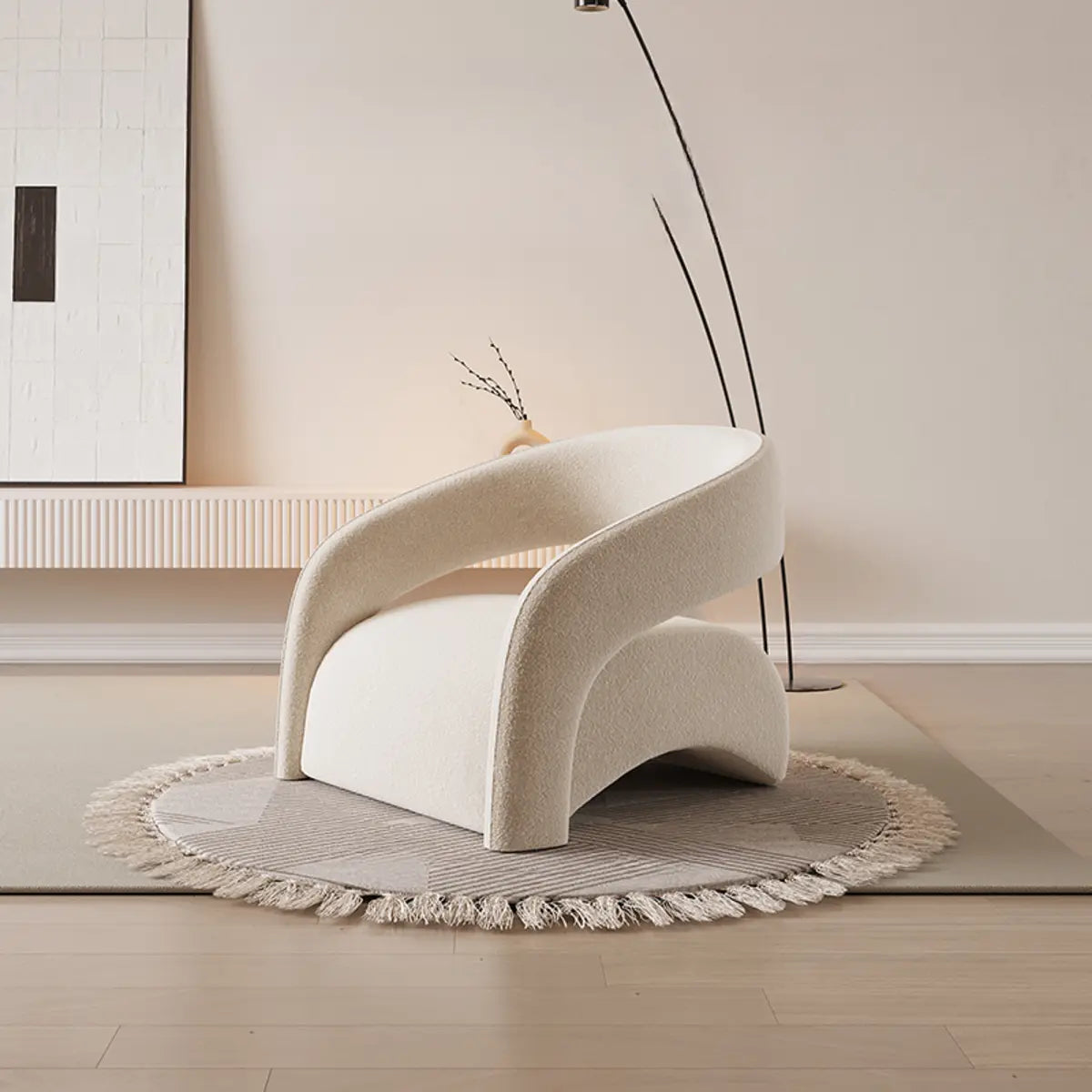 Peacock Green Frosted Velvet Fixed Back Barrel Chair Image - 9