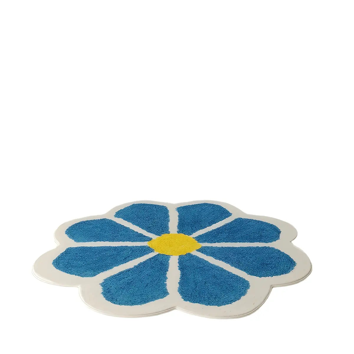 Pet Friendly Flower Shaped Polyester Yellow Area Rug Image - 8