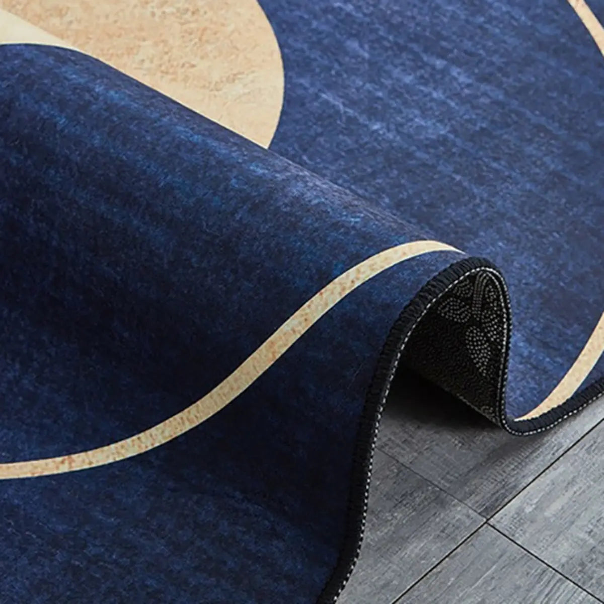 Pet-Friendly Semicircle Polyester Leopard Area Rug Image - 9