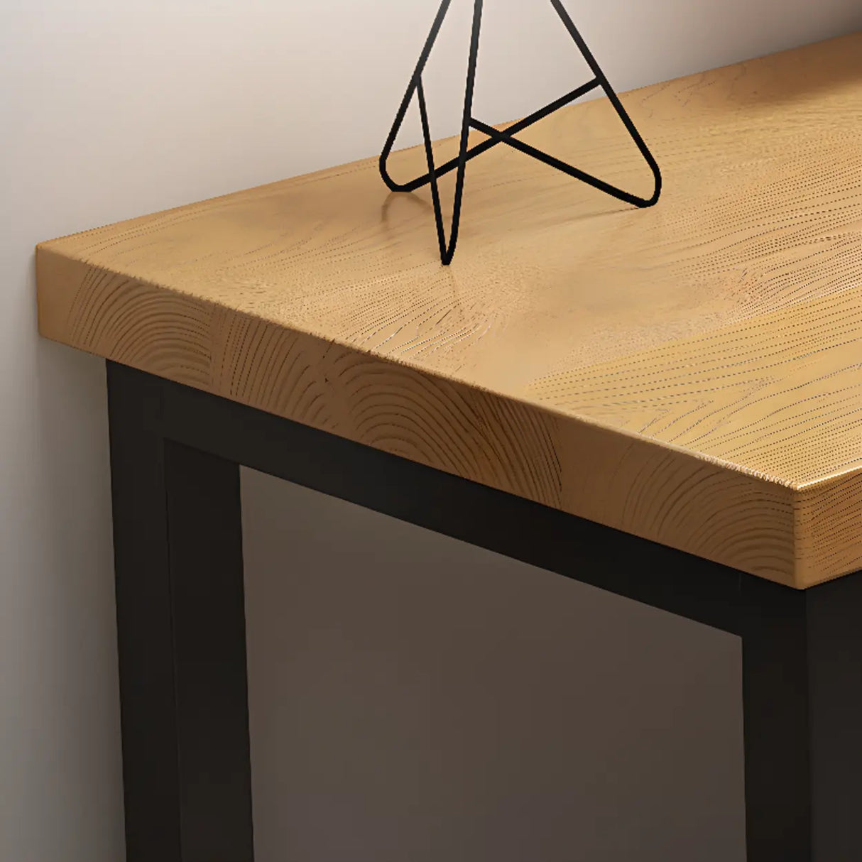 Pine Rectangle Butcher Block Sled Double Writing Desk Image - 12