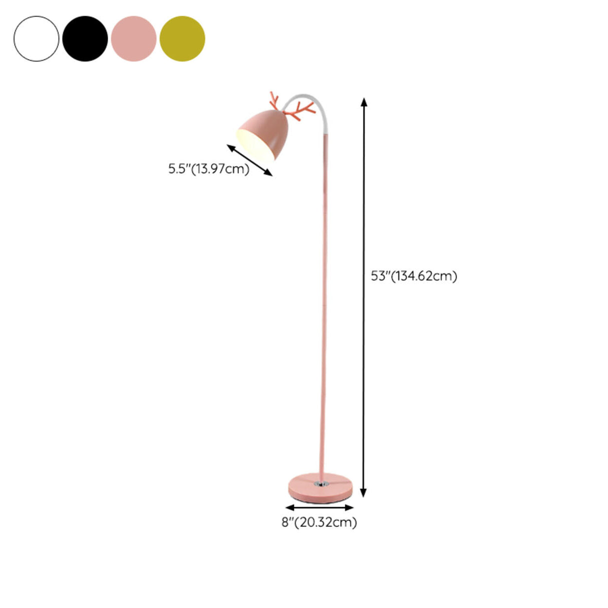Pink Antler Decorative Bedside Metal Floor Lamp