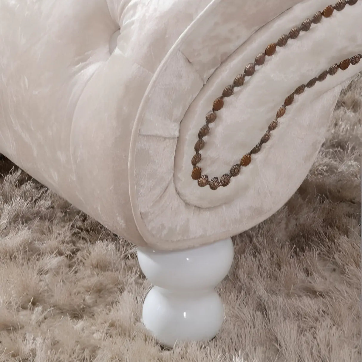 Pink Arc Velvet Reclining Armless Standard Chaise Lounge Image - 10