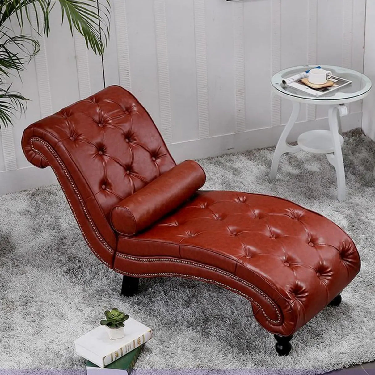 Pink Arc Velvet Reclining Armless Standard Chaise Lounge Image - 23