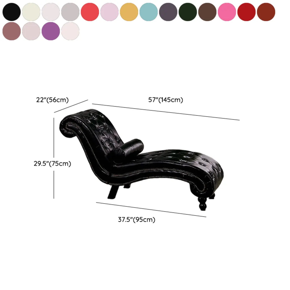 Pink Arc Velvet Reclining Armless Standard Chaise Lounge