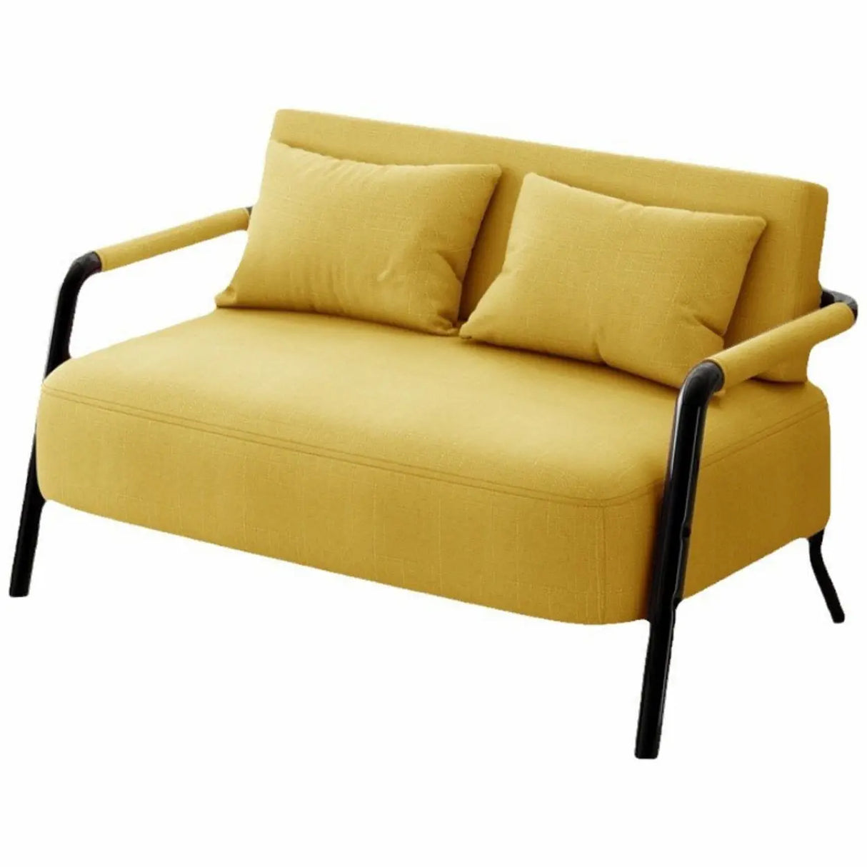 Pink Cotton Linen Pillow Back Tuxedo Arm Loveseat Image - 10