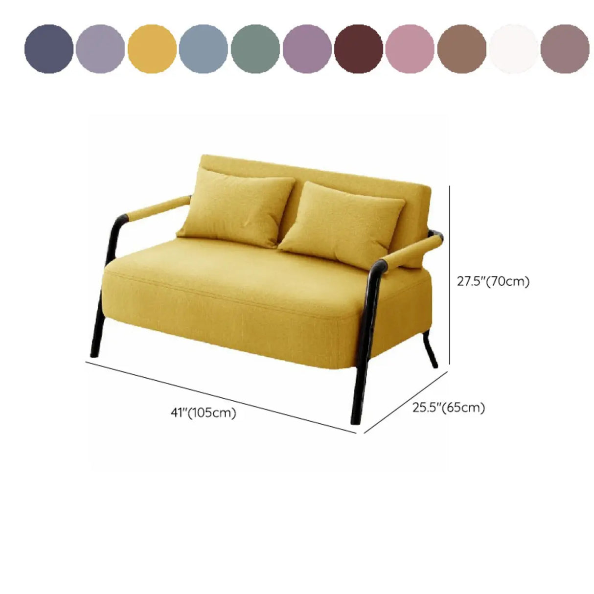 Pink Cotton Linen Pillow Back Tuxedo Arm Loveseat