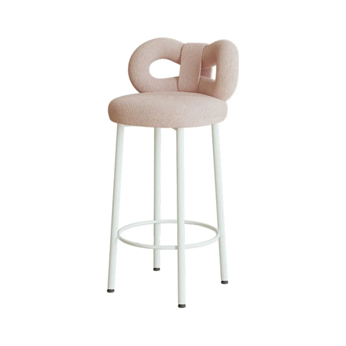 Pink Knot Back Round Faux Leather 29 Inches Bar Stool Image - 13