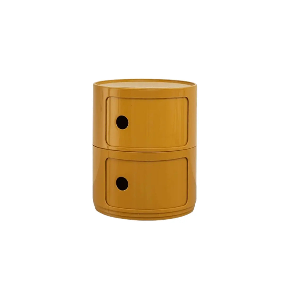 Pink Round Plastic Nightstand with Shelves and Cabinet Image - 89