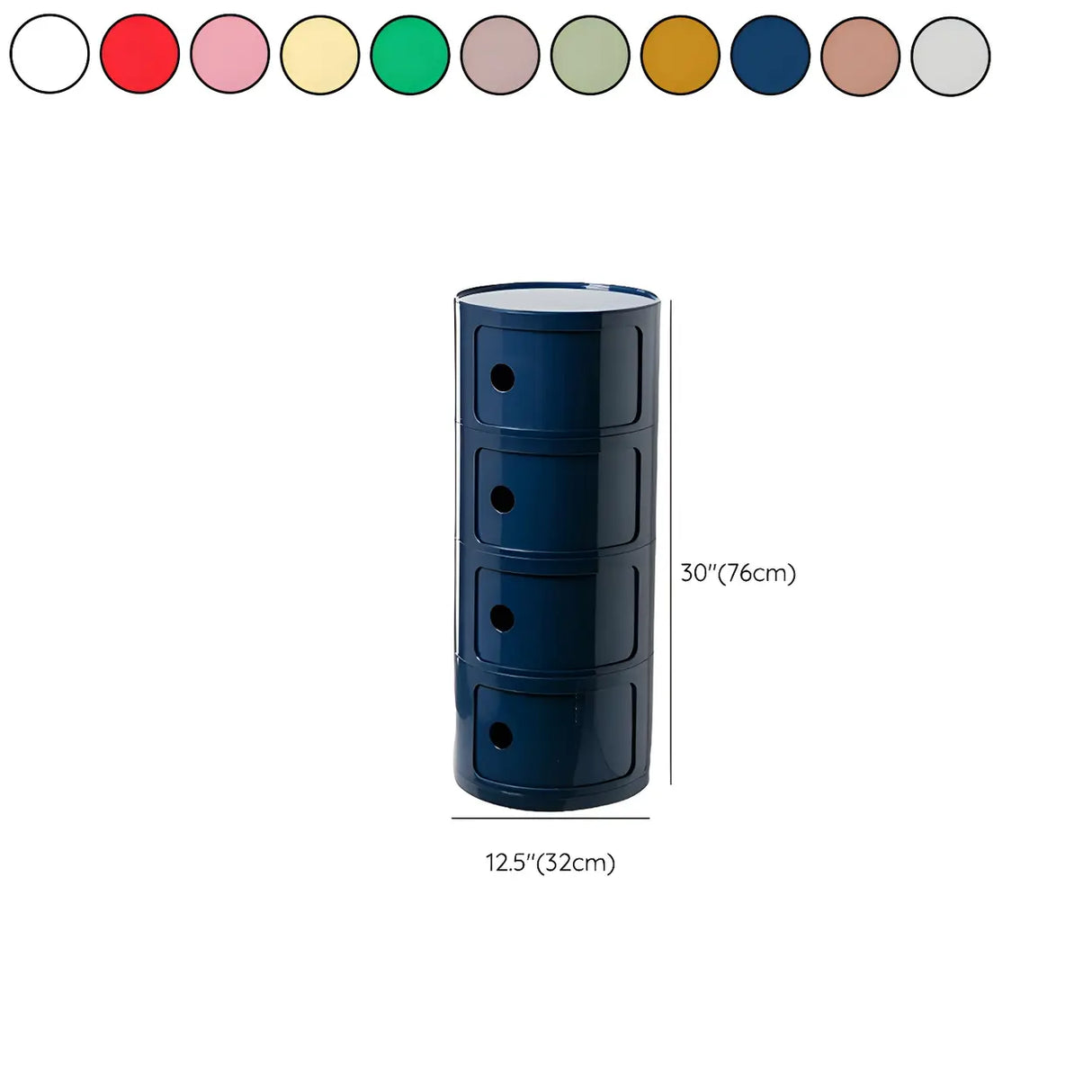 Pink Round Plastic Nightstand with Shelves and Cabinet Image - 99