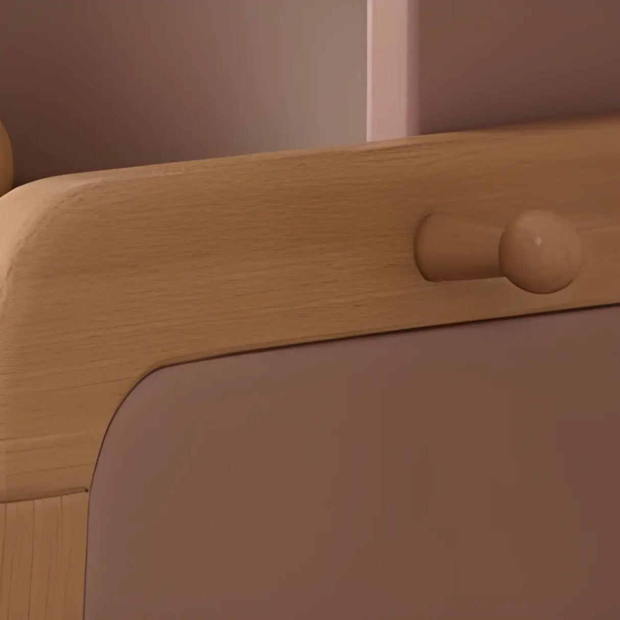 Pink Top Natural Wood Kids Desk with Hutch and Drawers Image - 10