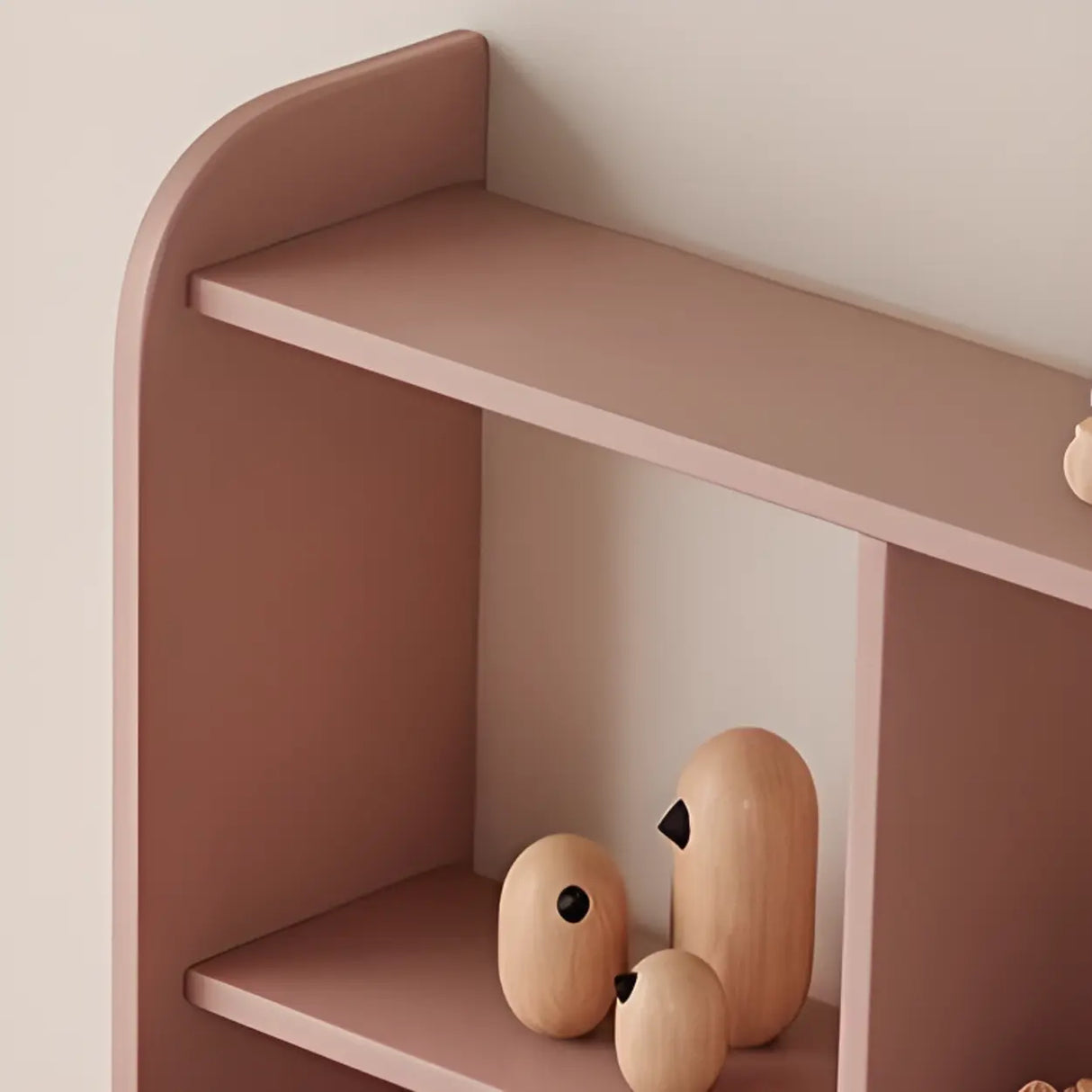 Pink Top Natural Wood Kids Desk with Hutch and Drawers Image - 5