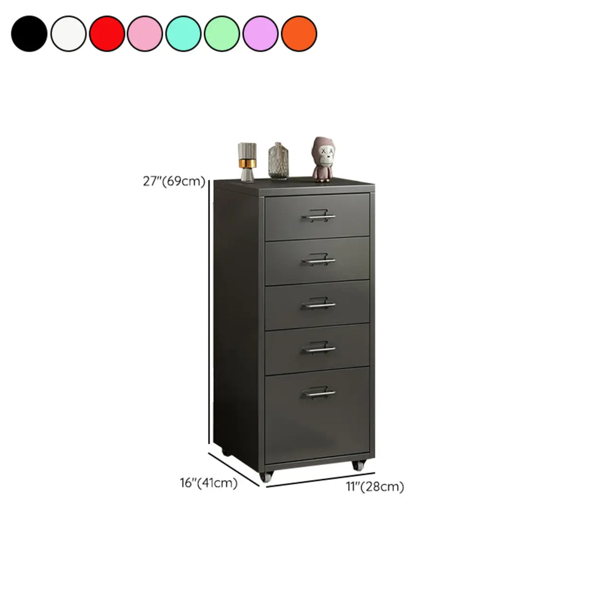 Pink Vertical Metal Casters Drawer Chest for Bedroom Image - 44
